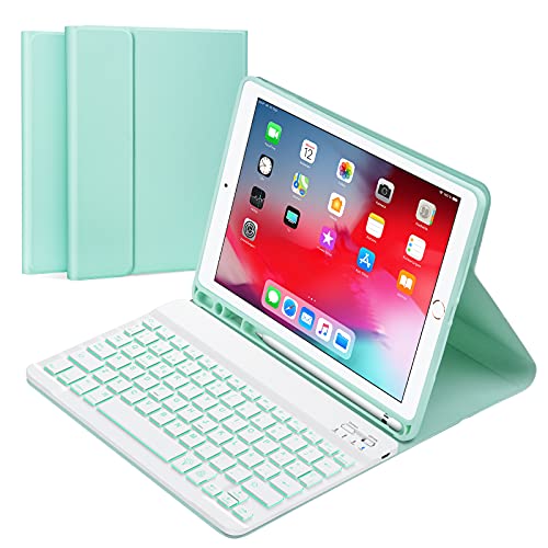 Qoosea Schutzhülle mit spanischer Tastatur für iPad 10,2 Zoll 9th 2021/ 8th Gen / 2020/7th Gen 2019/ iPad Pro 10.5/iPad Air 3 von Qoosea