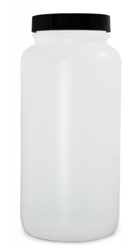 Qorpak PLC-03591 Weithalsflasche HDPE mit Polyethylen-Futter, rund, 53-400, schwarz, 180 Stück von Qorpak