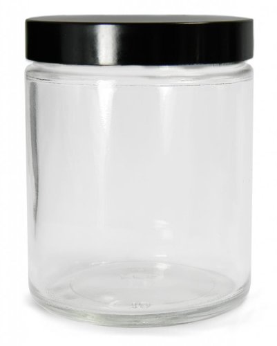 qorpak glc-01592 klar Glas gerade-seitige rund Flasche mit 43–400 schwarz Phenolharz-Massives PE gefüttert Gap, 43 mm OD x 43 mm Unzen Höhe, Kapazität (Fall von 48) von Qorpak
