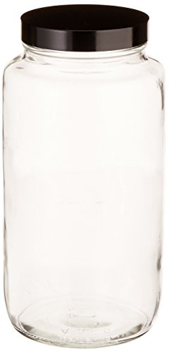 qorpak glc-01848 Standard Wide Mouth Bottle mit 70–400 schwarz Phenolharz-Pulp/Vinyl gefüttert Gap, 950 ml, transparent (12 Stück) von Qorpak