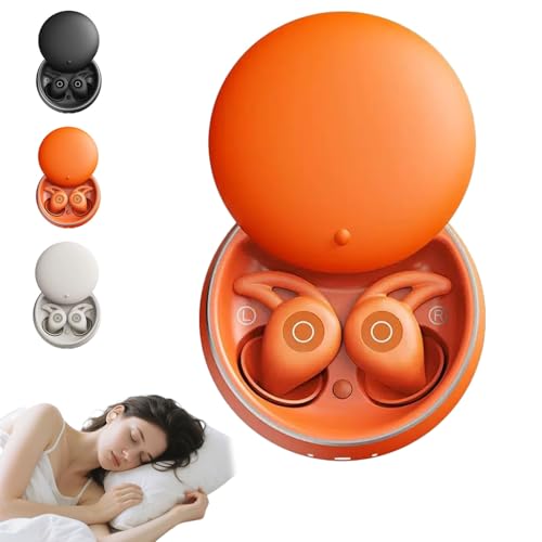 Qosigote Novonell Snooze Pods Pro, Snoozepods Pro -Schlafkopfhörer, Anti Schnarch-Kopfhörer Für Seitenschläfer, Ultrabequem & Geräuschfrei Schlafen Mit ANC (Orange) von Qosigote