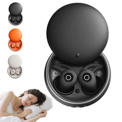 Qosigote Novonell Snooze Pods Pro, Snoozepods Pro -Schlafkopfhörer, Anti Schnarch-Kopfhörer Für Seitenschläfer, Ultrabequem & Geräuschfrei Schlafen Mit ANC (Schwarz) von Qosigote
