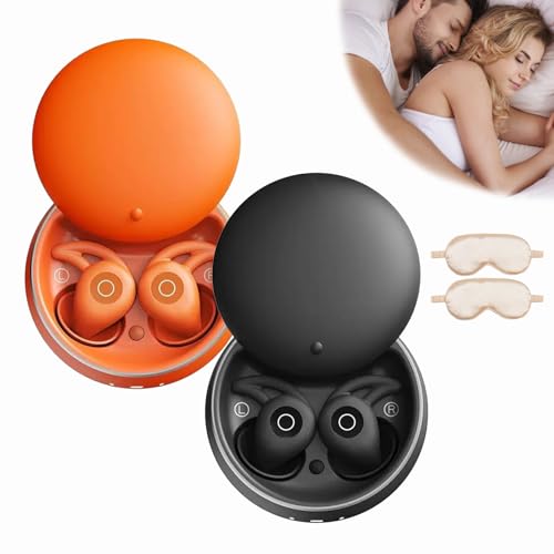 Qosneoun Novonell Snooze Pods Pro mit ANC, Snoozepods Pro Schlafkopfhörer, Novonell Sleep Pods, Anti Schnarch-Kopfhörer für Seitenschläfer, Schlafkopfhörer Bluetooth mit 24h Akku (2PCS-C) von Qosneoun