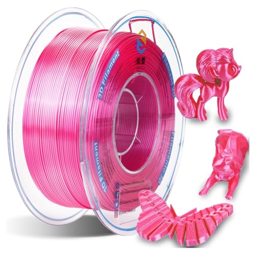 Qotolith 1,75 mm Premium -Seide Finish 3D -Druckerfilament, Metallic Glossy, Proof, Warping, Vakuum versiegelt, für benutzerdefinierte Geschenke und Figuren (Pink) von Qotolite