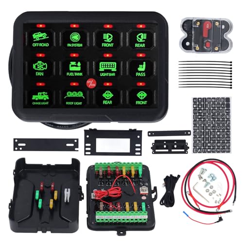 Qotolith 12 -LED -LED -Schalttafel, Relay -Steuerungssystem, anpassbare Beleuchtungsmodi für LKW -Boots -UTV -Off -Straßen -Benutzer Qotolith 12 -LED -LED -Schalttafel, Relay -Steuerungssystem, anpassbare Beleuchtungsmodi für LKW -Boots -UTV -Off -Straßen -Benutzer von Qotolite