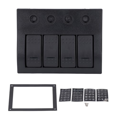 Qotolith 4 Gang Rocker Switch Panel, IP68, vor kabelgebundener, Überlastschutz, für Boote, Wohnmobile, Yachten, marine Elektrogeräte von Qotolite