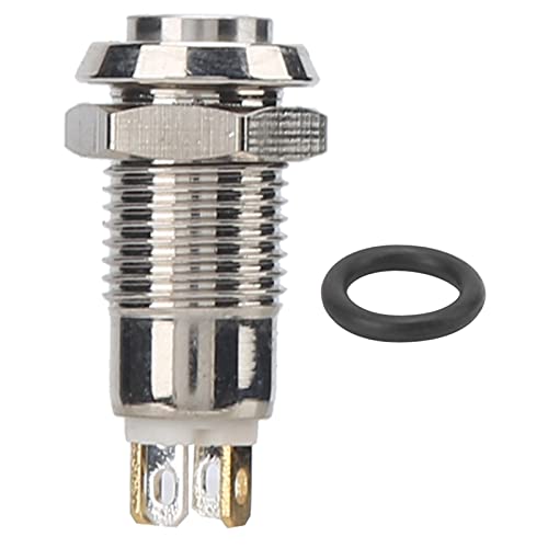 Qotolith 8mm Edelstahl -Druckknopfschalter, IP65 -Selbstverriegelung, robustes kompaktes Design für DIY -Elektronik und Zugangskontrolle (Red) von Qotolite