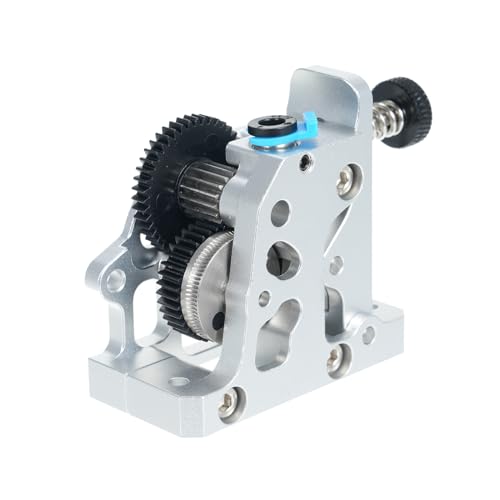 Qotolith All Metal Dual Gear Extruder, Hochdrehmoment 9,5: 1 Verhältnis, kompatibel mit Ender 3 Cr 10 für 3D -Druckbegeisterte und Profis (Silver) von Qotolite