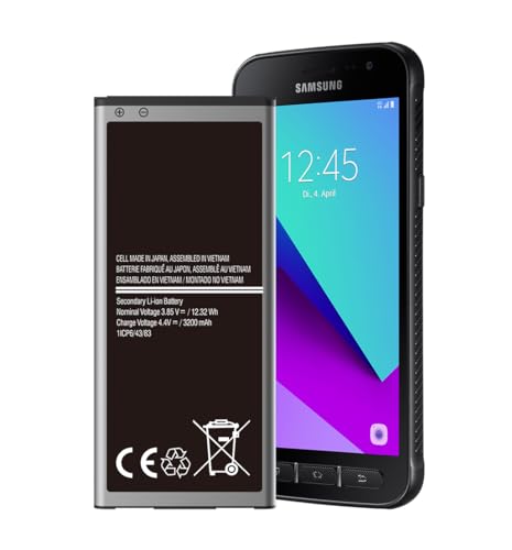 Galaxy Xcover 4 /4S Akku, EB-BG390BBE Hohe kapazität.kompatibel mit für Samsung Galaxy Xcover 4 SM-G390F,SM-G390Y/Galaxy Xcover 4S(G398F) 3200mAh 3.82/12.32Wh(Akku-Austausch ohne NFC) von Qoutmcuy