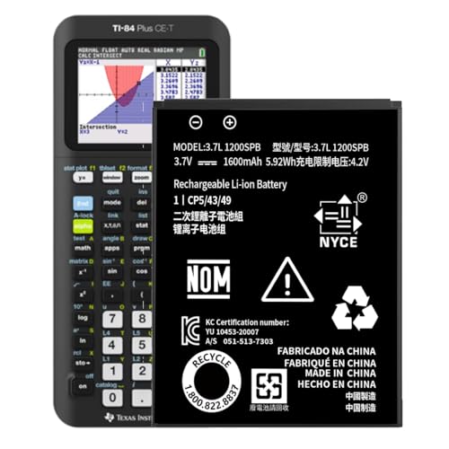 TI-84 Plus CE akku，1600mAh Li-Ion Ersatzakku für Fits Texas Instruments TI-84 Plus CE,TI Nspire CX/CX II、TI Nspire CX CAS/CX II CAS,P/N:P11P35-11-N01/3.7L von Qoutmcuy