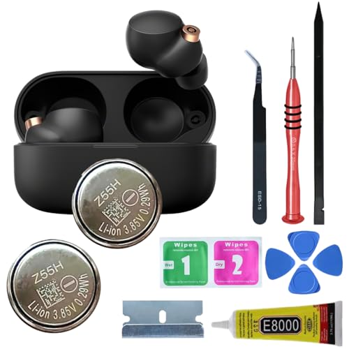Z55H kompatibel mit WF-1000XM4 Bluetooth Headphones Battery Series Z55H CP1254 mit Reparatur Tool Kit von Qoutmcuy