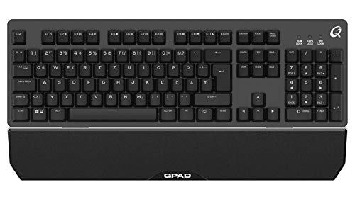 QPAD MK-40 Pro Gaming Membranical Keyboard, Halbmechanische Tastatur, Deutsches QWERTZ DE Layout, Metall Oberfläche, Beleuchtung, Schwarz von Qpad
