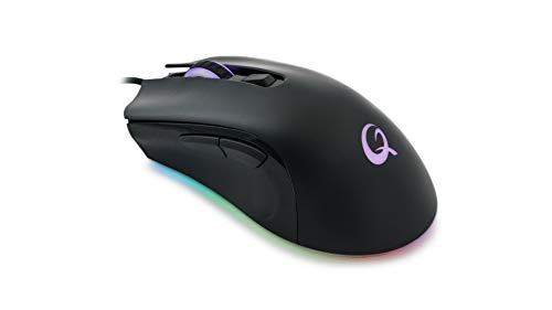 Qpad Pro Gaming Maus, Computermaus für PC, Laptop, Computer, Mac, MacBook, Optical Mouse mit optischem Sensor für FPS Spiele, 12.000 DPI, LED Beleuchtung, kabelgebunden (Wired), USB, Schwarz, DX120 von Qpad