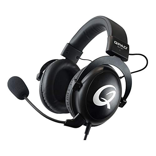 Qpad QH-91 Pro Gaming Premium Headset, Kopfhörer für PC Spieler mit 53 mm Stereo Sound, Schwarz von Qpad