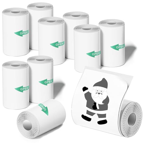 10 Stück Mini-Drucker-Aufkleberpapierrolle, Fotodruckerpapier, Thermodruckerpapier, selbstklebendes Aufkleberdruckerpapier für Sofortbildkamera(57 x 25 mm), Thermodrucker-Aufkleberrolle von QpenguinBabies