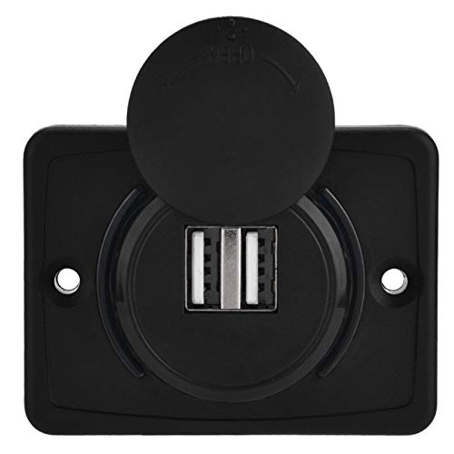 Auto USB Ladeger?t Dual ABS Wasserdicht USB Port Ladeger?t Ausgang 12V LED Ladeger?t Schwarz von Qqmora