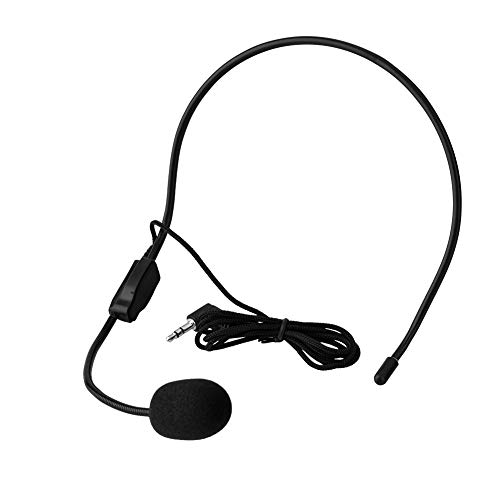 Mini 3,5-mm-Kopfmikrofon-Kondensator-Mikrofon mit Kabel, Flexibel für Sprachverstärker und AUX-Audiogerät für Sprachverstärker-Lautsprecher,Tragbares Audio und Video von Qqmora