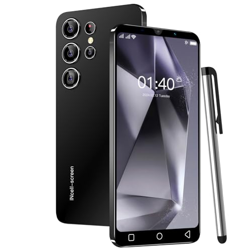 QrZrQ Preiswerte Smartphones, 5,0 Zoll, Dual-Kamera, Quad Core, ROM 16 GB 【Erweiterbar auf 128 GB】, Unterstützung GPS/WiFi/Bluetooth/FM, entsperrtes Telefon (S24Ultra-Black) von QrZrQ