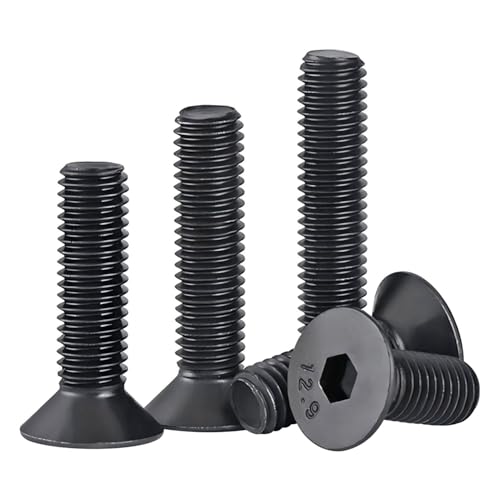 Qrity 20 Stück M4 Schrauben M4x12mm Senkkopfschrauben, Senkkopfschrauben mit Innensechskant, 12.9 Hochfester Gewindeschrauben von Qrity