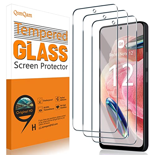 QsmQam 3 Stück Panzer Schutz Glas für Xiaomi Redmi Note 12 4G / 5G / Xiaomi Poco X5 5G, 9H Härte Panzerfolie, HD Displayschutz Folie, Anti-Kratzer, Bläschenfrei von QsmQam