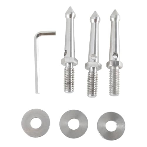 3-teiliges Edelstahl-Spikes-Set, Fußnägel, Bodenverbesserung für Stative, 3/8-Zoll-Gewinde, 80 mm für stabilen Stand 3-teiliges Edelstahl-Spikes-Set, Fußnägel, Bodenverbesserung für Stative, 3/8-Zoll-Gewinde, 80 mm für stabilen Stand von Qsvbeeqj