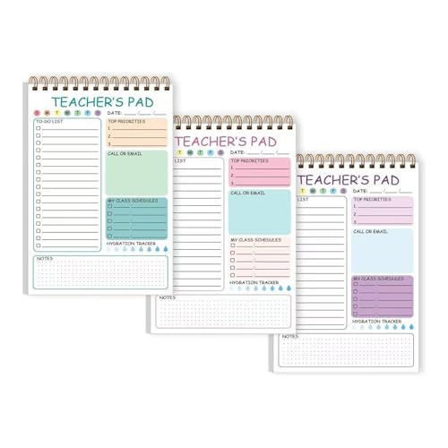 3pcs Lehrer Daily Planer Notepads 50 Blätter Undatierte Tägliche Checkliste Notepads 5.5x8.3 Zoll Twin Wire Bindungsnotiziers 3pcs Lehrer Daily Planer Notepads 50 Blätter Undatierte Tägliche Checkliste Notepads 5.5x8.3 Zoll Twin Wire Bindungsnotiziers von Qsvbeeqj