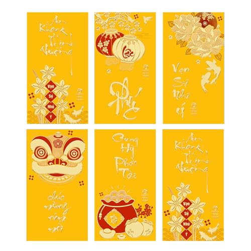 6 x Briefumschläge für das neue Jahr, Rötungen, traditionelles Schlangenjahr, multifunktional, chinesische Tierkreiszeichen, Geldpapiertüte 6 x Briefumschläge für das neue Jahr, Rötungen, traditionelles Schlangenjahr, multifunktional, chinesische Tierkreiszeichen, Geldpapiertüte von Qsvbeeqj