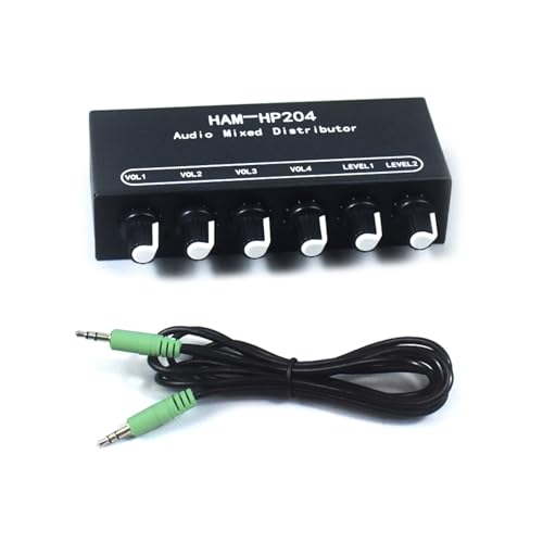 HP204 Stereo Mixer Hörmischerverteiler Mit 2 Kanaleingang 4 Ausgang Für Ohrhörer Externe Verstärker HP204 Stereo Mixer Hörmischerverteiler Mit 2 Kanaleingang 4 Ausgang Für Ohrhörer Externe Verstärker von Qsvbeeqj