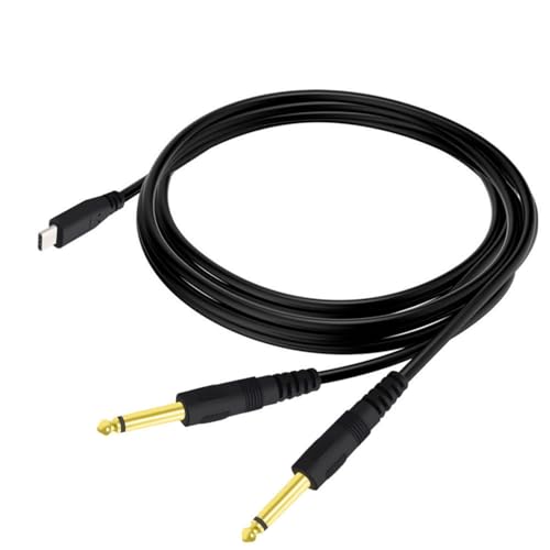 Qsvbeeqj 100 cm USB C auf 1/4 Zoll Kabel Typ C auf 6,35 mm Y-Splitter-Adapterkabel für Verstärker, Mischpulte, Lautsprecher, Schwarz Qsvbeeqj 100 cm USB C auf 1/4 Zoll Kabel Typ C auf 6,35 mm Y-Splitter-Adapterkabel für Verstärker, Mischpulte, Lautsprecher, Schwarz von Qsvbeeqj