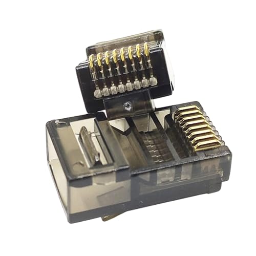 Qsvbeeqj 100pcs Cat5 RJ45 Passieren Durch Steckverbinder Transparent Für Festkörper Und Ethernet Kabel von Qsvbeeqj
