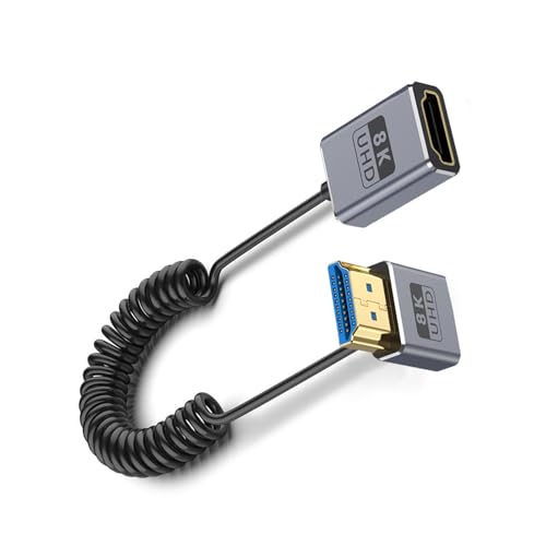 Qsvbeeqj Dünngewickelte 8K60Hz 2.1 Videokabel 48 Gbit/S Mit Federdesign Verbessert Die Flexibilität Und Langlebigkeit 70 Cm 27 56 Zoll von Qsvbeeqj