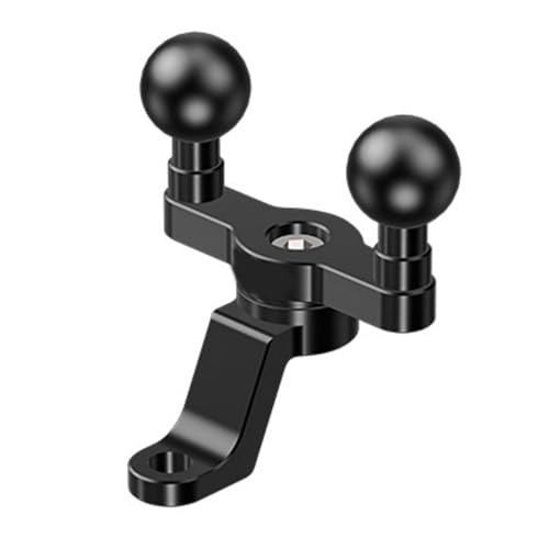 Qsvbeeqj Motorradgabel-Halterung, 2,5 cm Kugelbasis, Adapter, Halterung, 25,4 mm, Doppel-Kugelkopf-Ständer für Radfahren, Schwarz von Qsvbeeqj