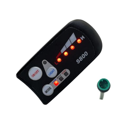 Qsvbeeqj S800 LED-Display, 36 V, 48 V, kompatibel, 190 mm Leitung mit 5-poligem Anschluss für E-Bike und Elektrofahrzeuge von Qsvbeeqj