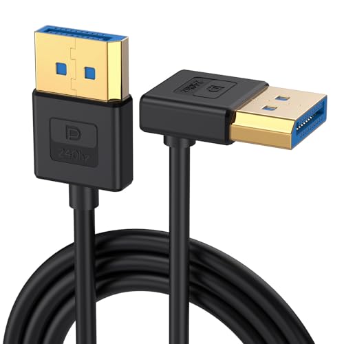 Qsvbeeqj Silikonkabel DisplayPort 1 4 90 ° Abgewinkeltes Kabel Bis Zu 8K60Hz 4K/144Hz Stütze Flexible 30-100 cm Längen von Qsvbeeqj