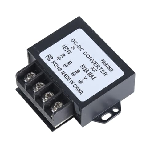 Qsvbeeqj Spannungsregler, Stromwandler, Adapter, 12–24 V auf 5 V3 A, Spannungs-Step-Down-Adaptermodul für 5 V LED-Lüfter Qsvbeeqj Spannungsregler, Stromwandler, Adapter, 12–24 V auf 5 V3 A, Spannungs-Step-Down-Adaptermodul für 5 V LED-Lüfter von Qsvbeeqj