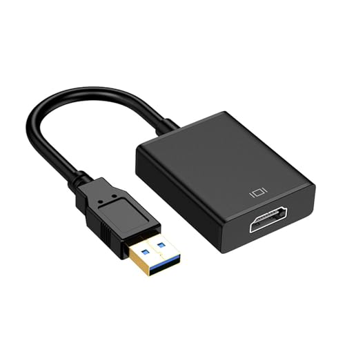 Qsvbeeqj USB 3.0/2.0 auf HDTV-Port Video-Grafik-Konverter-Adapter für PC Laptop HDTV Kompatibilität mit 7/8/10 von Qsvbeeqj