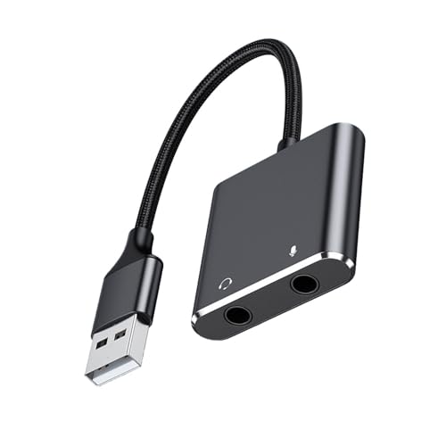 Qsvbeeqj USB Soundadapter Externe Stereo Soundkarte Mit 3 5 Mm Kopfhörer Und Mikrofonen Für PC Laptop Desktops Qsvbeeqj USB Soundadapter Externe Stereo Soundkarte Mit 3 5 Mm Kopfhörer Und Mikrofonen Für PC Laptop Desktops von Qsvbeeqj