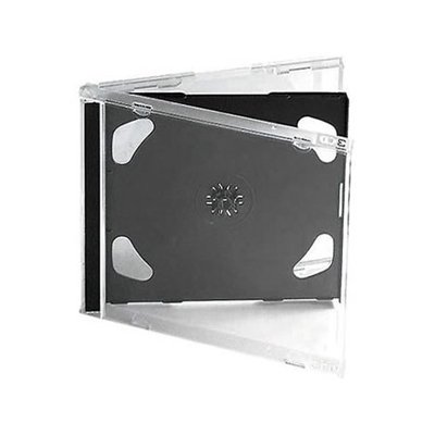 Hüllen für DVD, Doppel CD, Jewel Case, 2 Halterungen, 100 Stück, transparent Schwarz von Qtecx