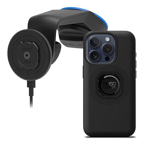QUAD LOCK Windschutzscheiben-/Armaturenbrett-Handyhalterung für Auto mit MAG-Kabelloser Ladekopf V2 und MAG-Hülle für iPhone 15 Pro QUAD LOCK Windschutzscheiben-/Armaturenbrett-Handyhalterung für Auto mit MAG-Kabelloser Ladekopf V2 und MAG-Hülle für iPhone 15 Pro von QUAD LOCK