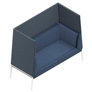 Quadrifoglio 2-Sitzer Besprechungsecke Accord blau, grau weiß Stoff von Quadrifoglio