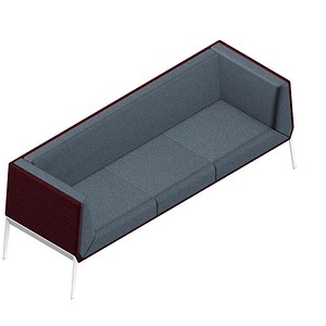 Quadrifoglio 3-Sitzer Sofa Accord grau, bordeaux weiß Stoff von Quadrifoglio