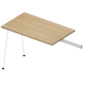 Quadrifoglio Anbautisch X3 eiche, weiß rechteckig 100,0 x 60,0 x 75,0 cm von Quadrifoglio