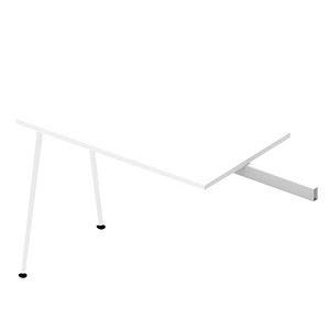 Quadrifoglio Anbautisch X3 weiß, weiß rechteckig 100,0 x 60,0 x 75,0 cm von Quadrifoglio