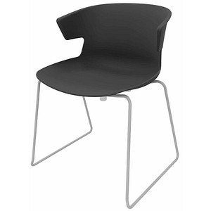 Quadrifoglio Besucherstuhl COVE OCOVEV02/13AA dunkelgrau Kunststoff von Quadrifoglio