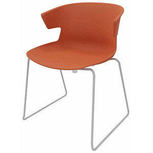 Quadrifoglio Besucherstuhl COVE OCOVEV02/7PTN orange Kunststoff von Quadrifoglio