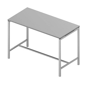 Quadrifoglio Konferenztisch Creo grau rechteckig, 4-Fuß-Gestell weiß, 160,0 x 80,0 x 107,0 cm von Quadrifoglio