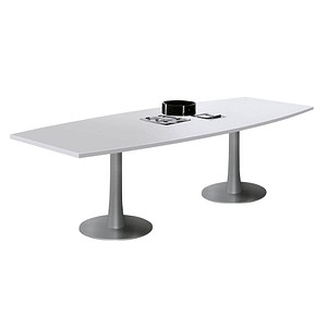 Quadrifoglio Konferenztisch Idea+ lichtgrau Tonnenform, Säulenfuß silber, 280,0 x 80,0 - 110,0 x 74,0 cm Quadrifoglio Konferenztisch Idea+ lichtgrau Tonnenform, Säulenfuß silber, 280,0 x 80,0 - 110,0 x 74,0 cm von Quadrifoglio