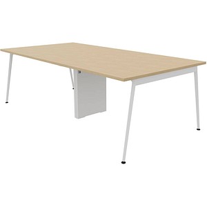 Quadrifoglio Konferenztisch X3 eiche rechteckig, 4-Fuß-Gestell weiß, 240,0 x 120,0 x 75,0 cm von Quadrifoglio