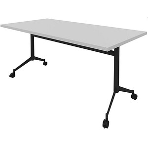 Quadrifoglio Mehrzwecktisch Pop-up grau, dunkelgrau rechteckig, T-Fuß-Gestell grau, 160,0 x 80,0 x 74,0 cm von Quadrifoglio