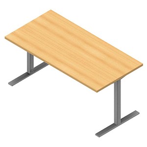 Quadrifoglio Schreibtisch buche rechteckig, C-Fuß-Gestell silber 160,0 x 80,0 cm Quadrifoglio Schreibtisch buche rechteckig, C-Fuß-Gestell silber 160,0 x 80,0 cm von Quadrifoglio